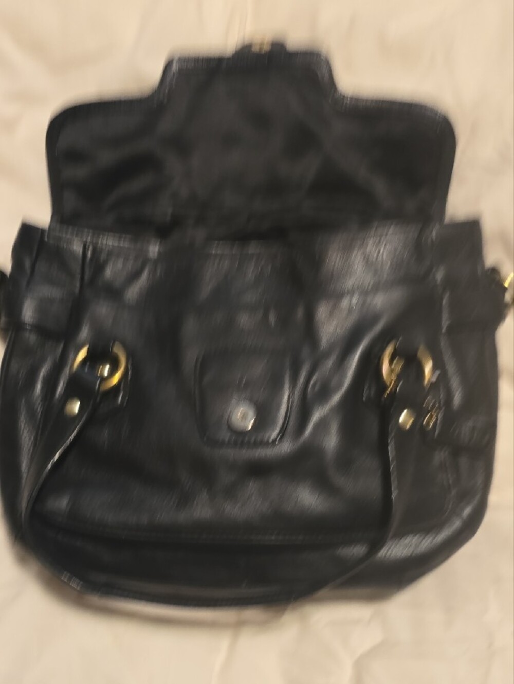 2011 Coach Black Leather Satchel Handbag with Gold Hardware - Picture 4 of 5